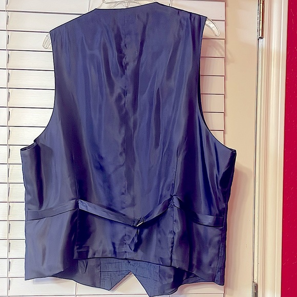 HOCKERTY Made to Measure BLUE Checked Striped WAISTCOAT VEST Men’s 46! - Picture 5 of 5